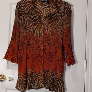 Maggie Barnes 3XL 26/28 blouse burnt orange/brown